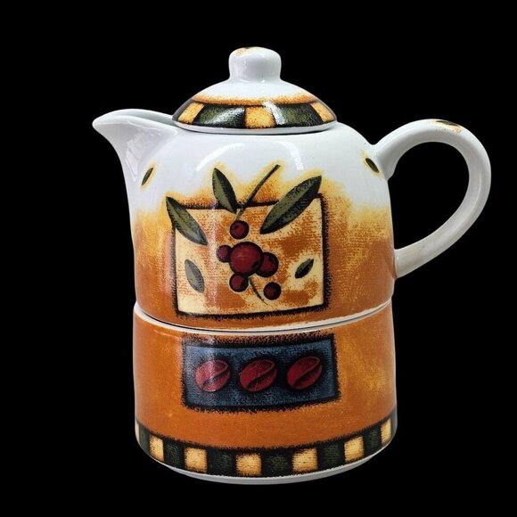 MSC Joie de Vivre Stacked Creamer Sugar Bowl Ceramic French Midcentury Vintage - Picture 1 of 8